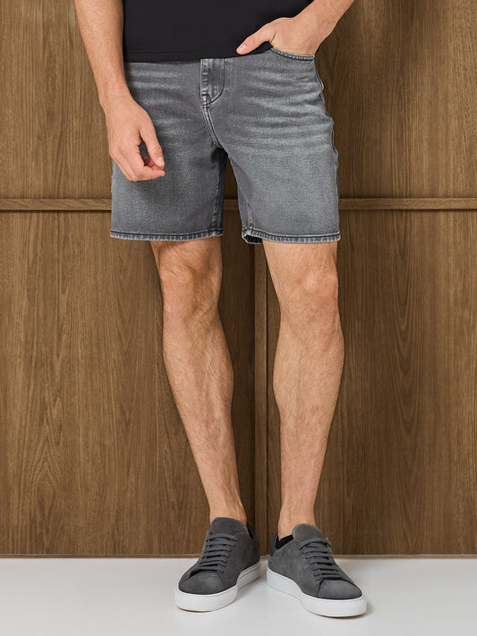 SANTI DENIM SHORT - WASHED GREY