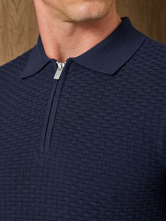 OREA KNITTED POLO - MIDNIGHT