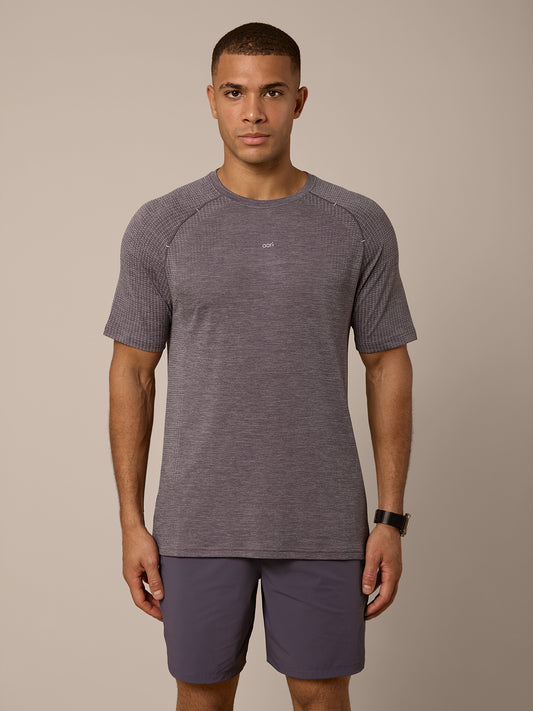 VEIL SEAMLESS TEE - DARK LAVENDER/DUSKY LAVENDER