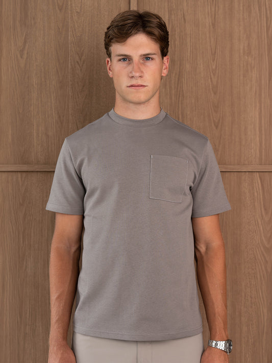 AYON POCKET T-SHIRT - MOCHA