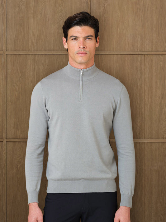 NERU KNITTED QUARTER ZIP - SILK CLOUD