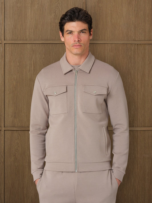 VERTU INTERLOCK JACKET - MIST HEATHER