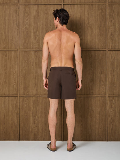 RIVIERA TAILORED SWIM SHORT - DARK CHOCOLATE