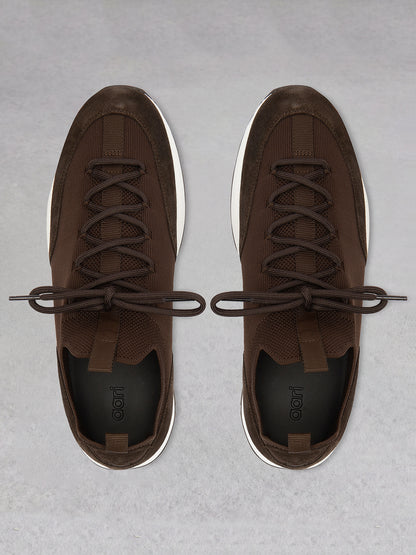 KNIT-1 RACER - DARK CHOCOLATE/ WHITE