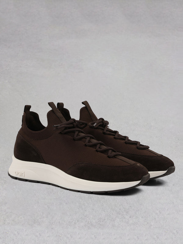 KNIT-1 RACER - DARK CHOCOLATE/ WHITE