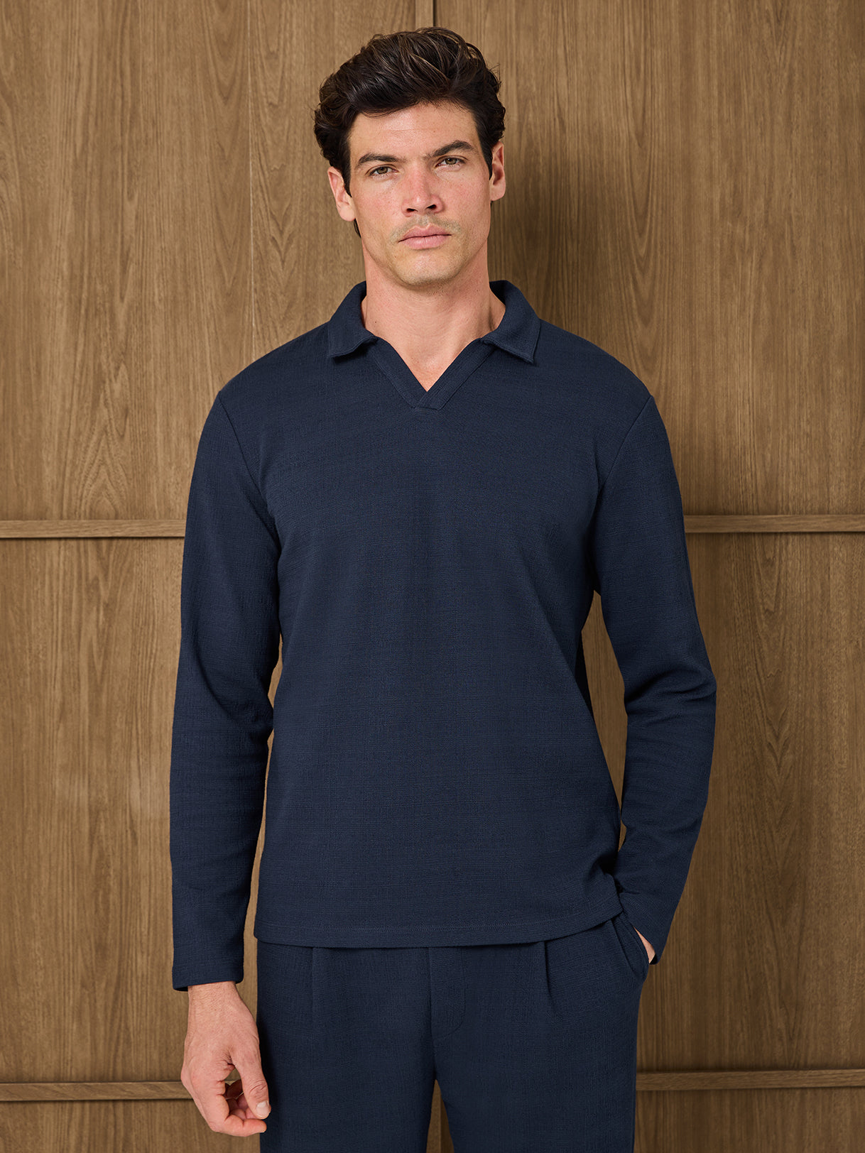 DUNE LONGSLEEVE RESORT POLO - SHADOWCORE