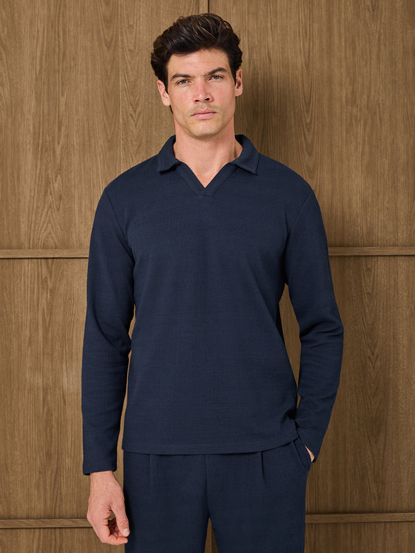 DUNE LONGSLEEVE RESORT POLO - SHADOWCORE