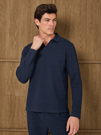 DUNE LONGSLEEVE RESORT POLO - SHADOWCORE