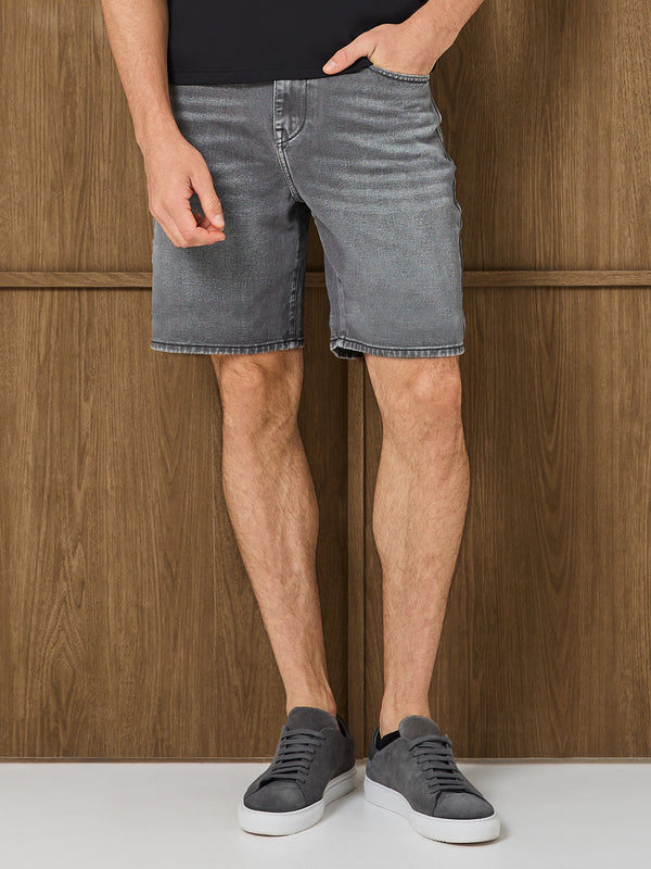 SANTI DENIM SHORT - WASHED GREY