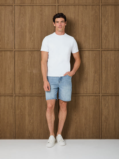 SANTI DENIM SHORT - LIGHT BLUE STONEWASH