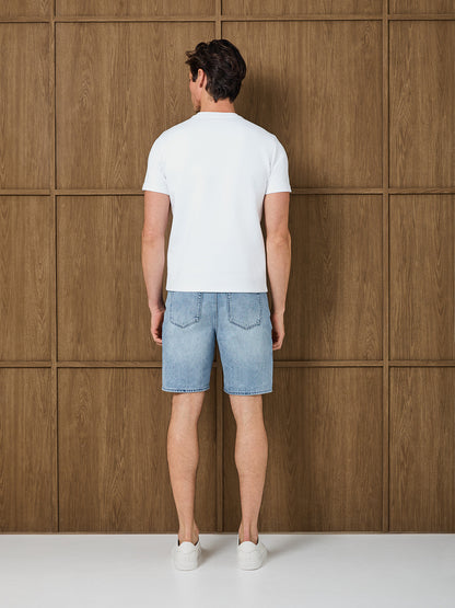 SANTI DENIM SHORT - LIGHT BLUE STONEWASH