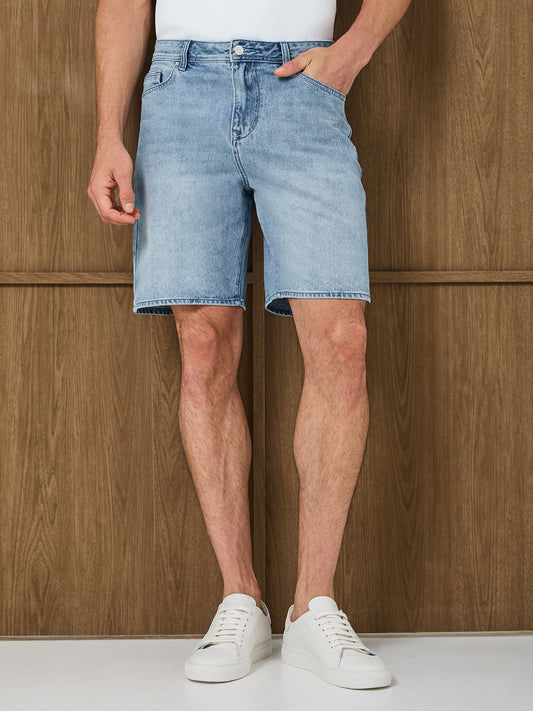 SANTI DENIM SHORT - LIGHT BLUE STONEWASH