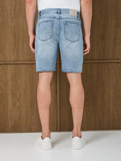 SANTI DENIM SHORT - LIGHT BLUE STONEWASH