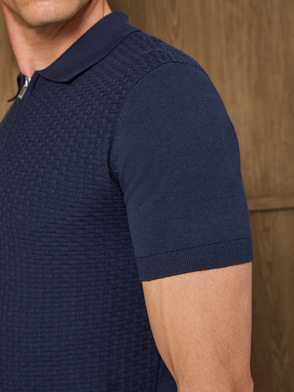 OREA KNITTED POLO - MIDNIGHT