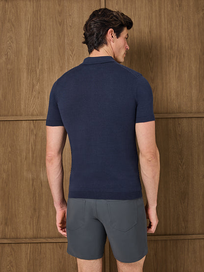 OREA KNITTED POLO - MIDNIGHT