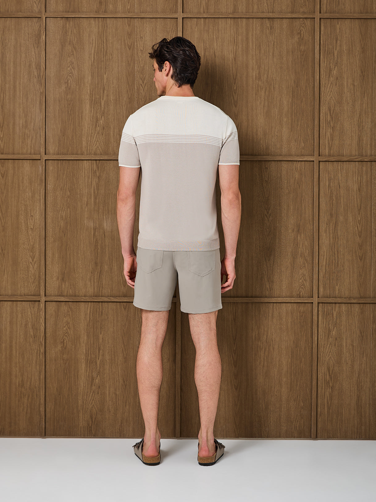 THIAGO KNITTED T-SHIRT - CANDLELIGHT WHITE/SILVER MIST
