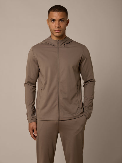 AERO LIGHTWEIGHT FULL ZIP TRACKSUIT - MOCHA