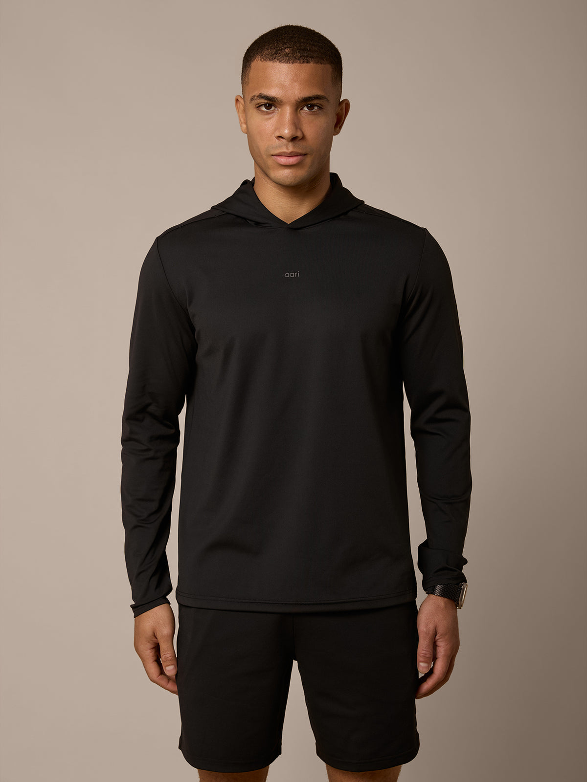 AERO LIGHTWEIGHT HOODED TWINSET - BLACK