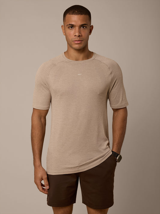 VEIL SEAMLESS TEE - MIST/CANDLELIGHT WHITE