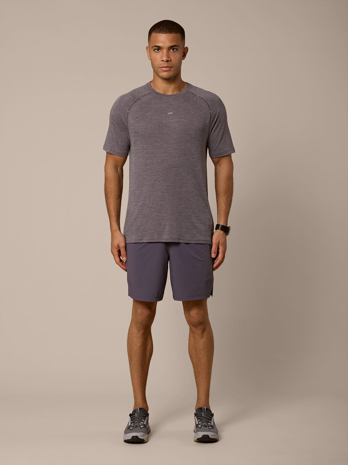 VEIL SEAMLESS TEE - DARK LAVENDER/DUSKY LAVENDER