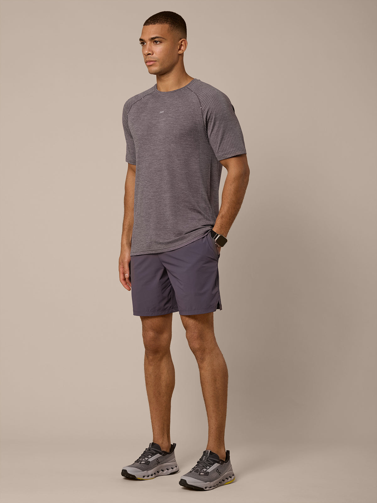 VEIL SEAMLESS TEE - DARK LAVENDER/DUSKY LAVENDER