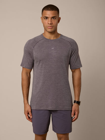 VEIL SEAMLESS TEE - DARK LAVENDER/DUSKY LAVENDER