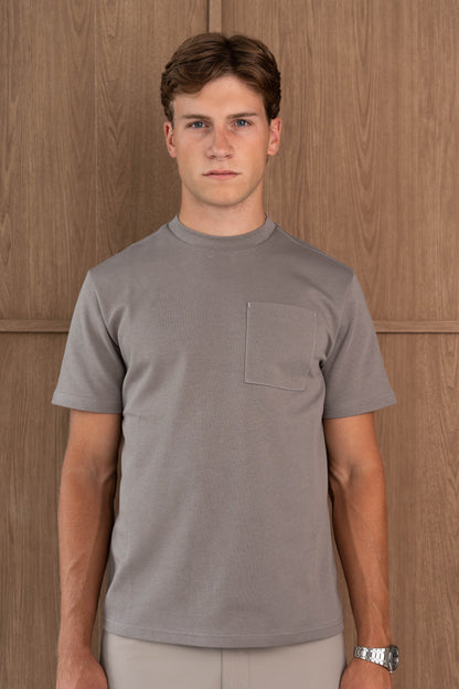 AYON POCKET T-SHIRT  - MOCHA