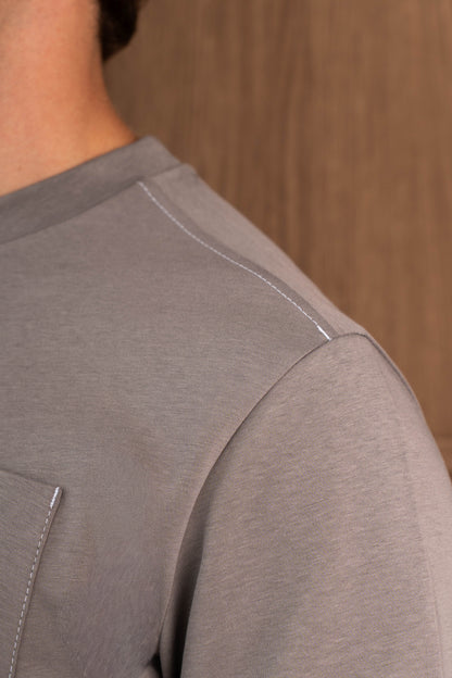 AYON POCKET T-SHIRT  - MOCHA