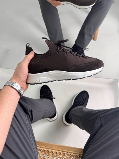 KNIT-1 RACER - DARK CHOCOLATE/ WHITE