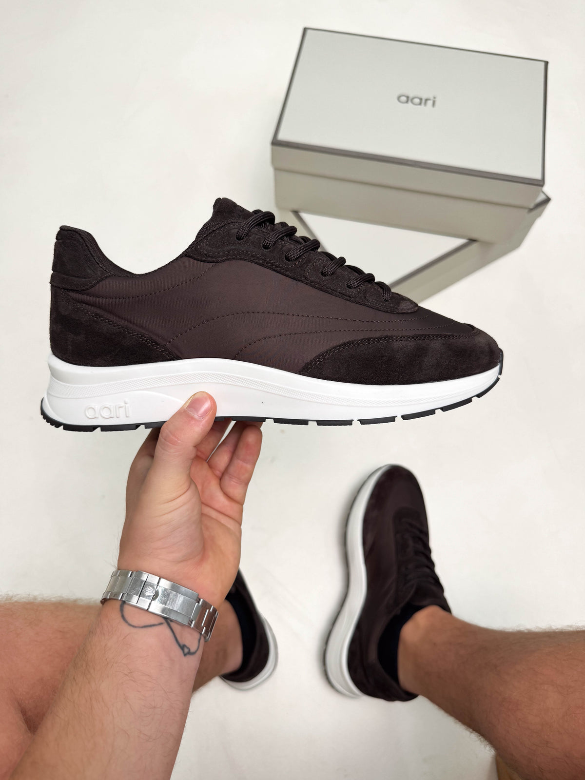 LUX-1 RACER  - DARK CHOCOLATE/WHITE