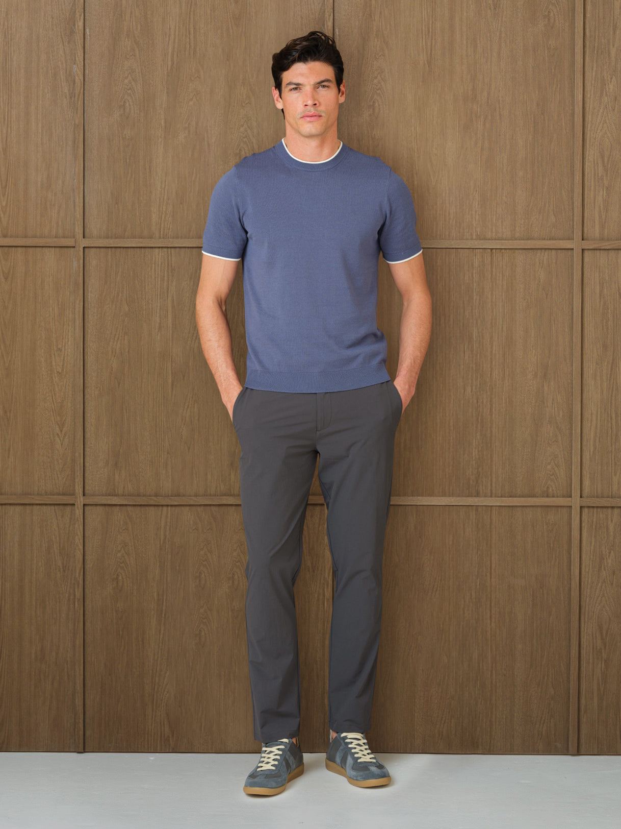 KARU KNITTED T-SHIRT - BLUE COAST