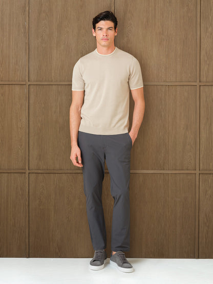 KARU KNITTED T-SHIRT - MIST HEATHER