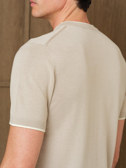 KARU KNITTED T-SHIRT - MIST HEATHER