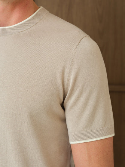 KARU KNITTED T-SHIRT - MIST HEATHER