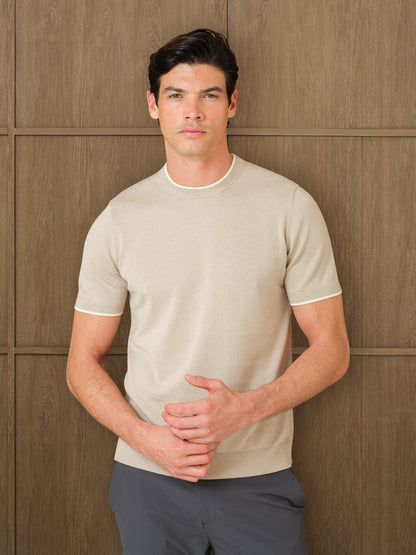 KARU KNITTED T-SHIRT - MIST HEATHER