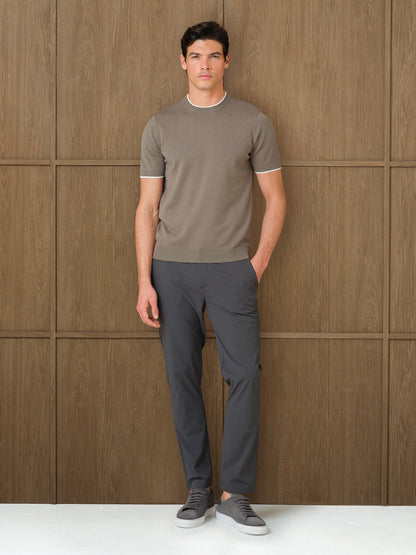 KARU KNITTED T-SHIRT - PINE ASH