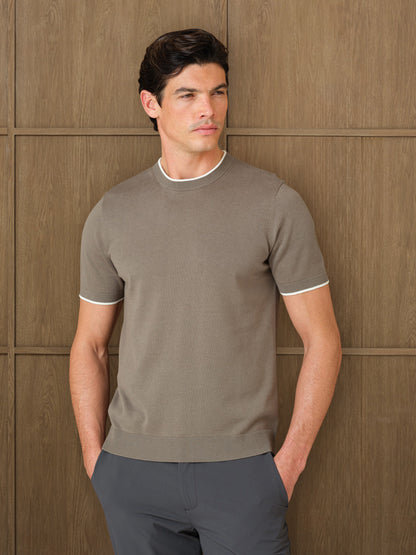 KARU KNITTED T-SHIRT - PINE ASH
