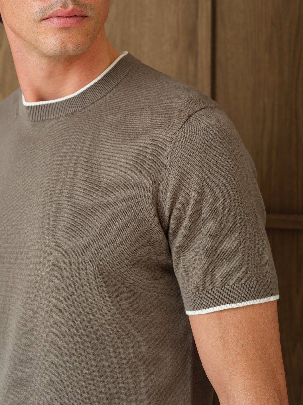KARU KNITTED T-SHIRT - PINE ASH
