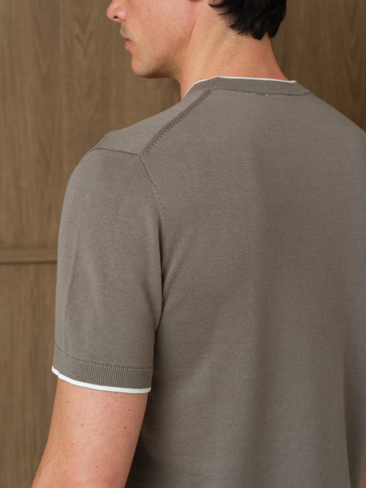 KARU KNITTED T-SHIRT - PINE ASH
