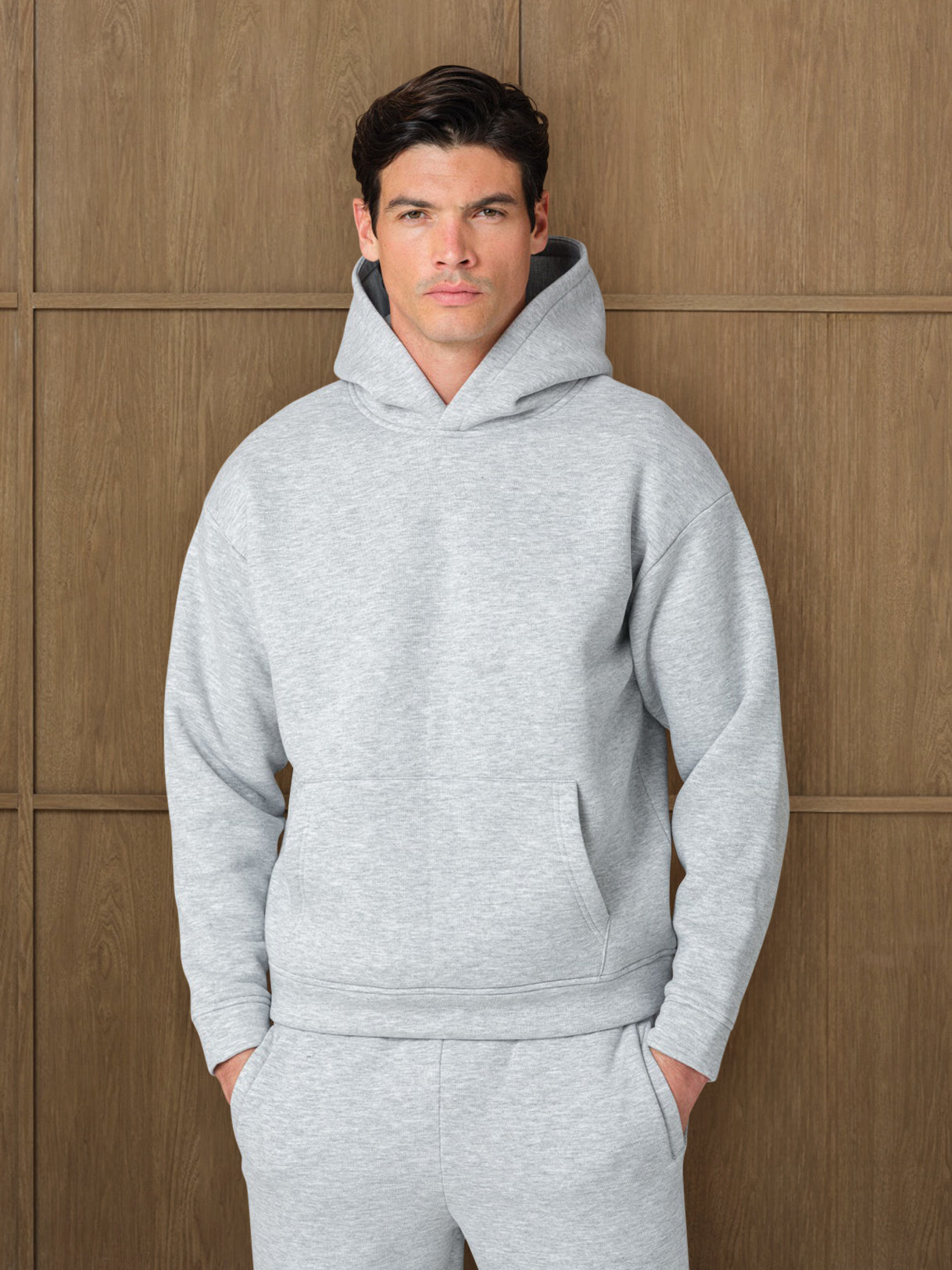 MONO HOOD - GREY HEATHER