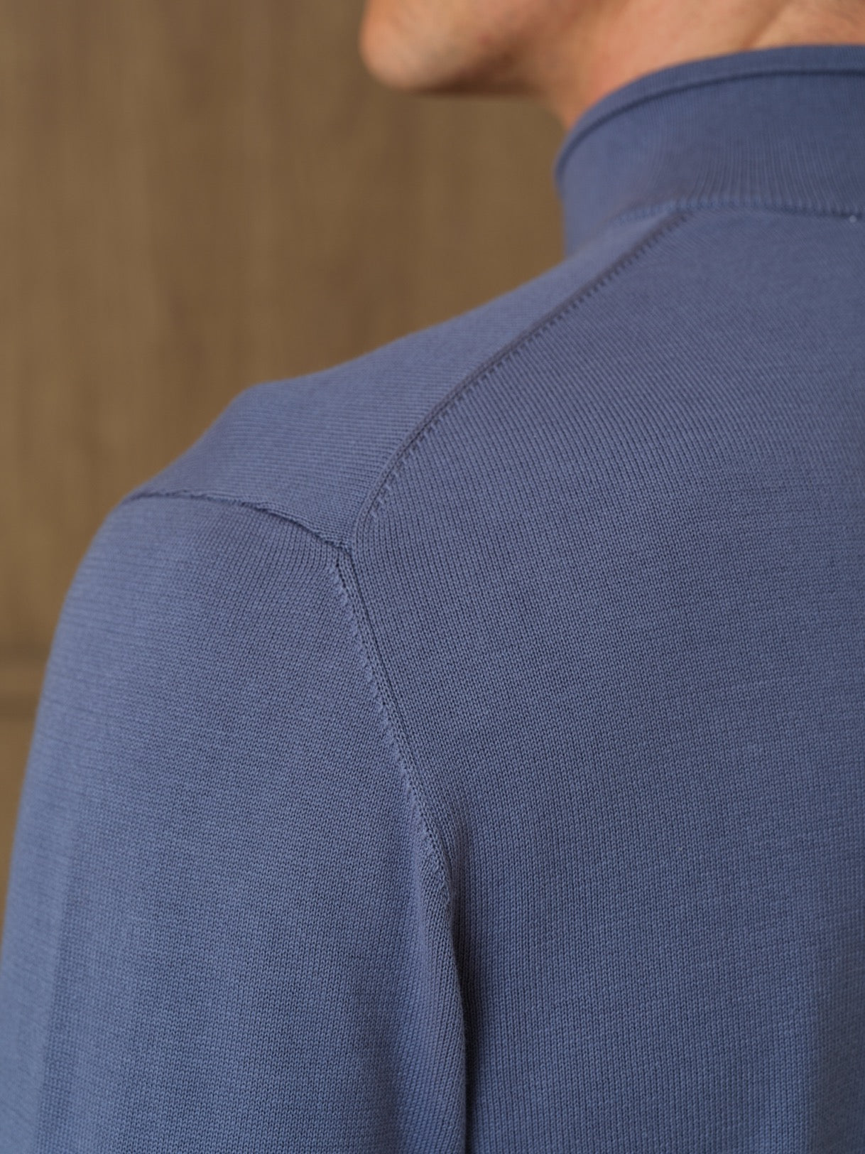 NERU KNITTED QUARTER ZIP - COAST BLUE