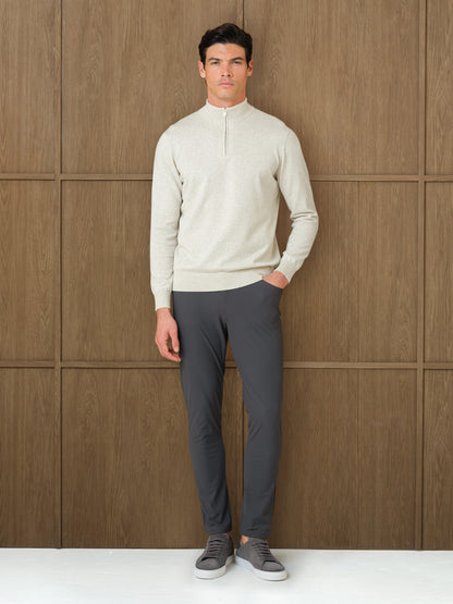 NERU KNITTED QUARTER ZIP - LINEN DUST