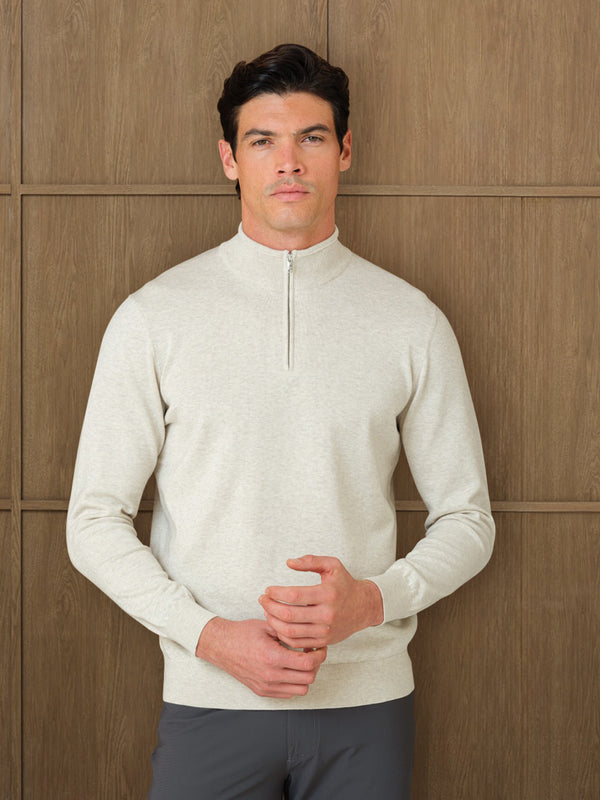 NERU KNITTED QUARTER ZIP - LINEN DUST
