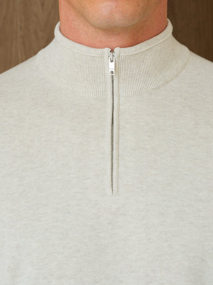 NERU KNITTED QUARTER ZIP - LINEN DUST