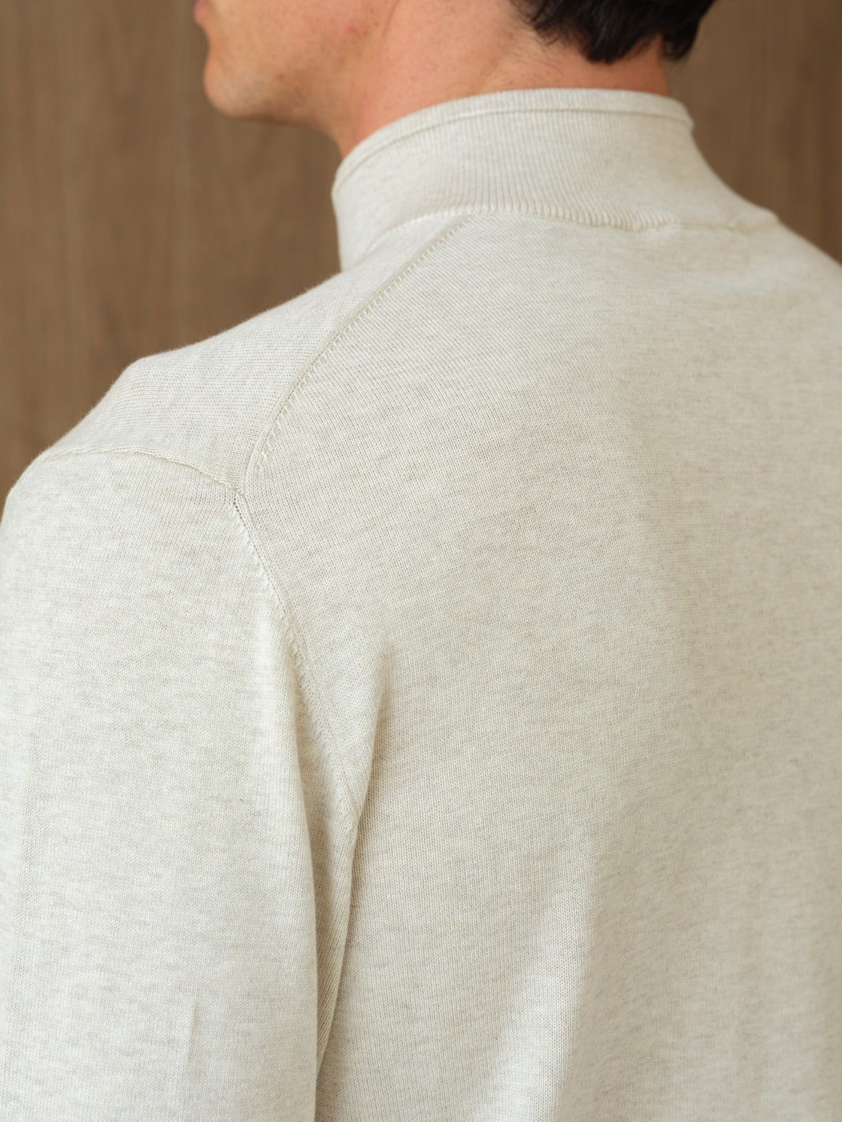 NERU KNITTED QUARTER ZIP - LINEN DUST