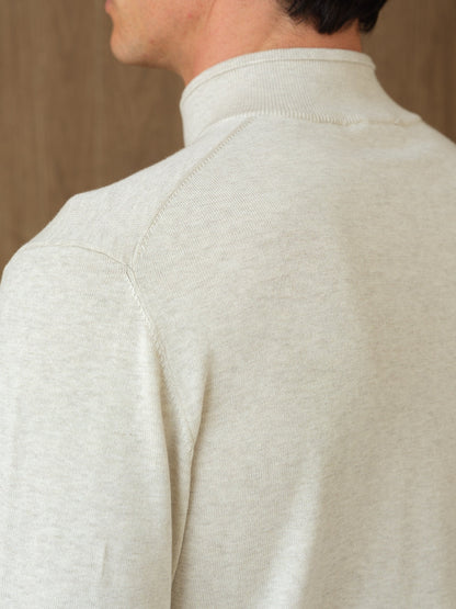 NERU KNITTED QUARTER ZIP - LINEN DUST
