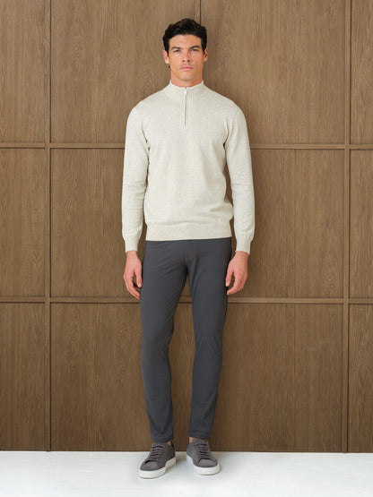 NERU KNITTED QUARTER ZIP - LINEN DUST