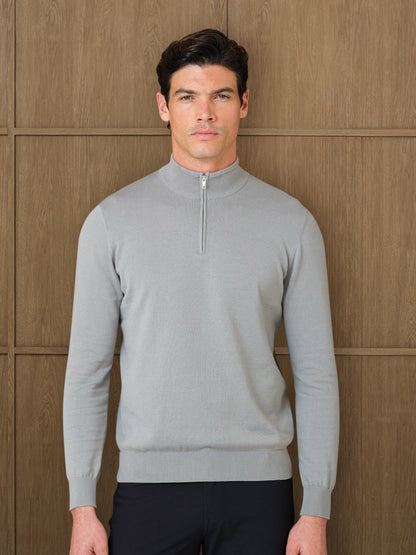 NERU KNITTED QUARTER ZIP - SILK CLOUD