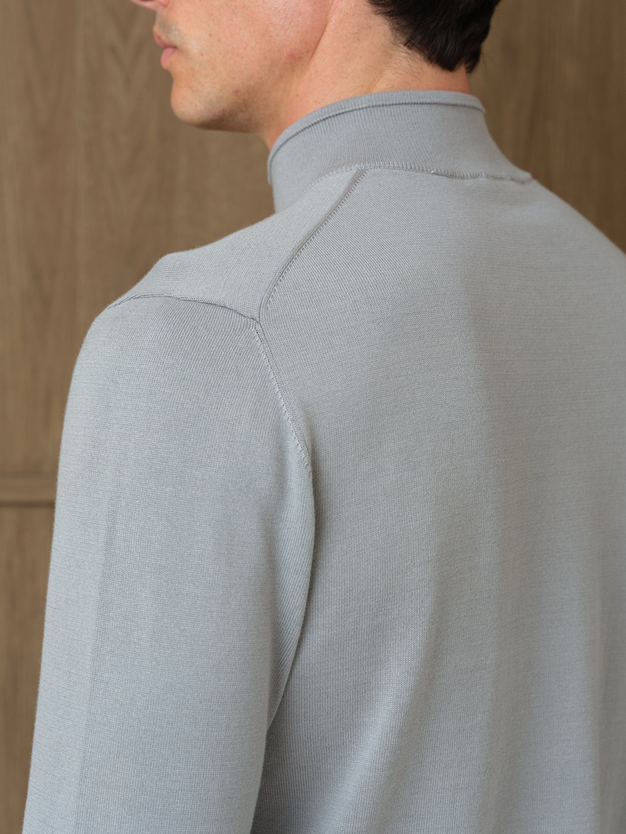 NERU KNITTED QUARTER ZIP - SILK CLOUD