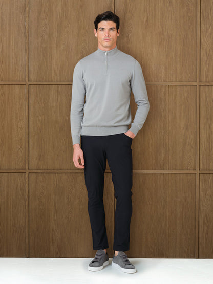 NERU KNITTED QUARTER ZIP - SILK CLOUD
